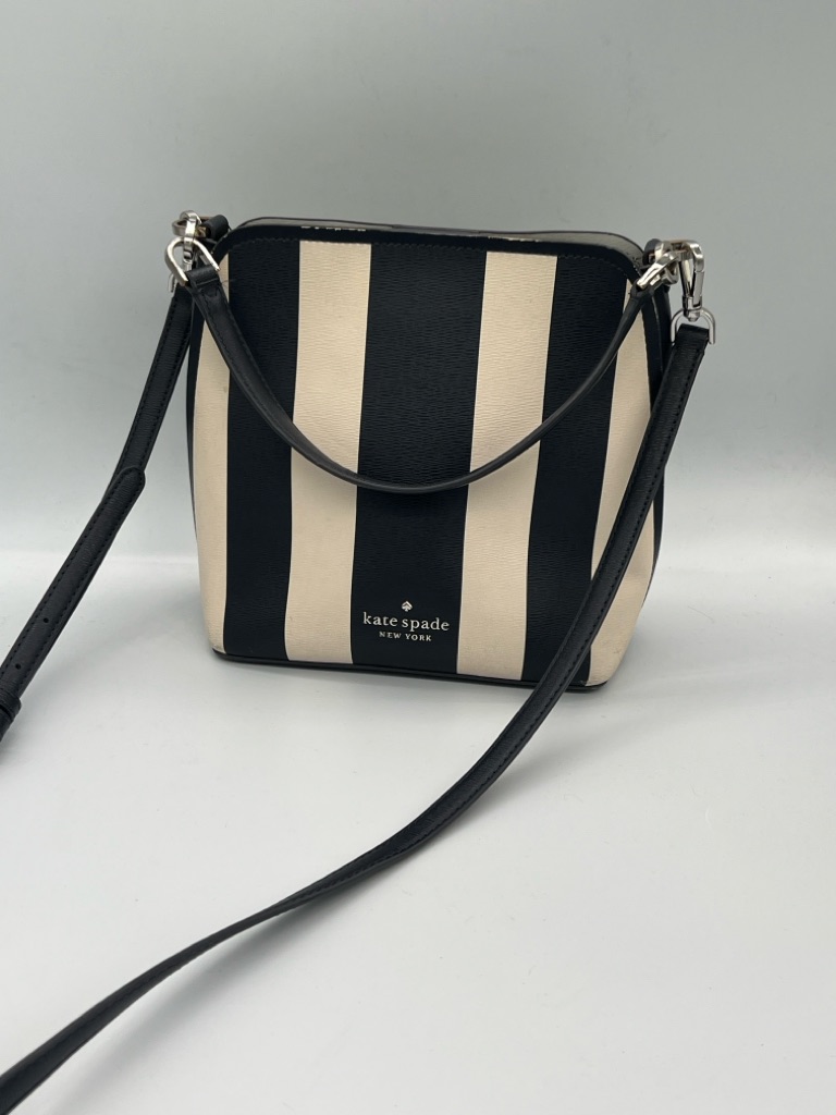 Kate Spade Ny Navy Blue & Cream Stripe Crossbody Bag